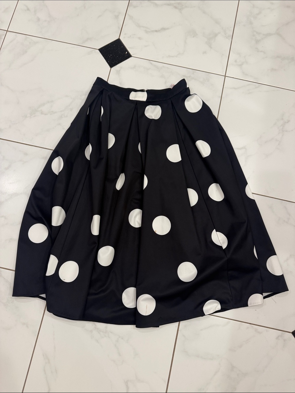 kate spade Black and White Polka Dot Circle Skirt with pickets.